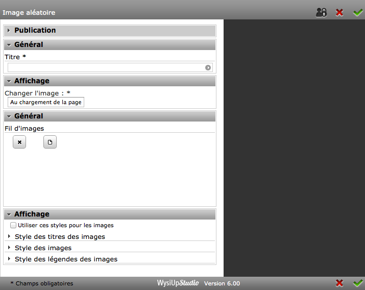 Interface du module
