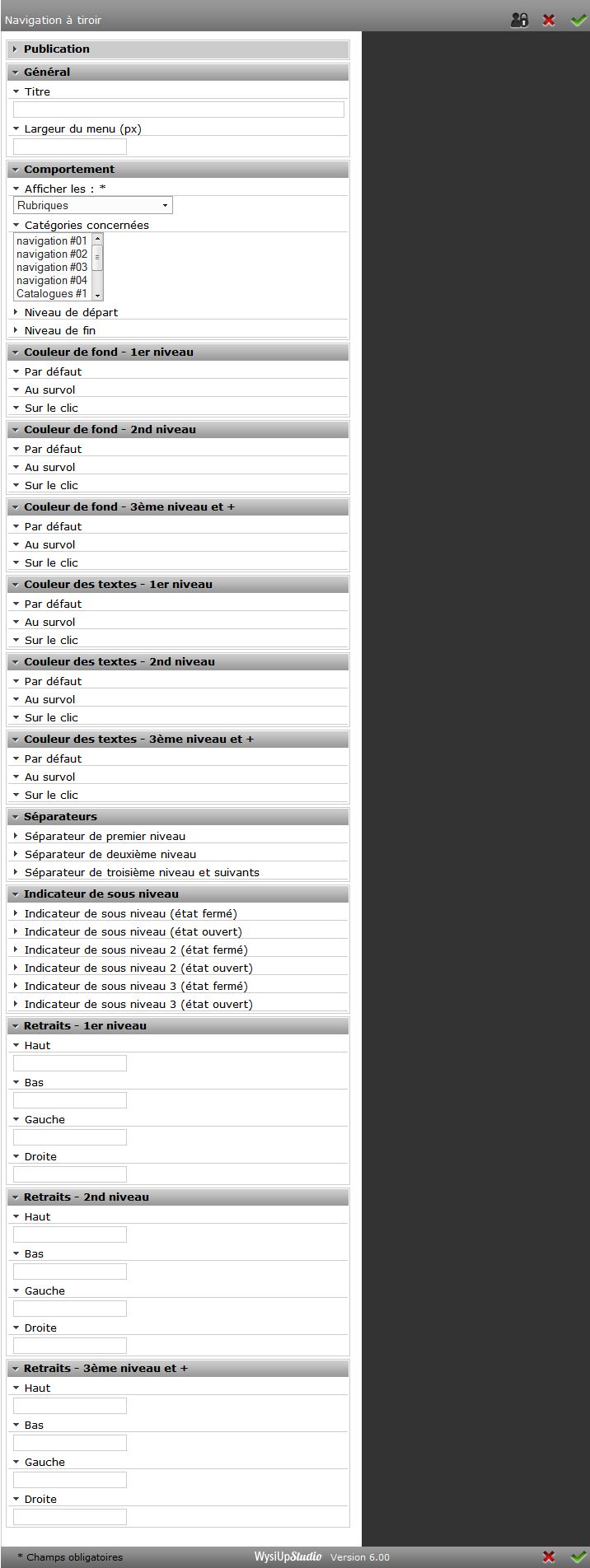 Interface du module