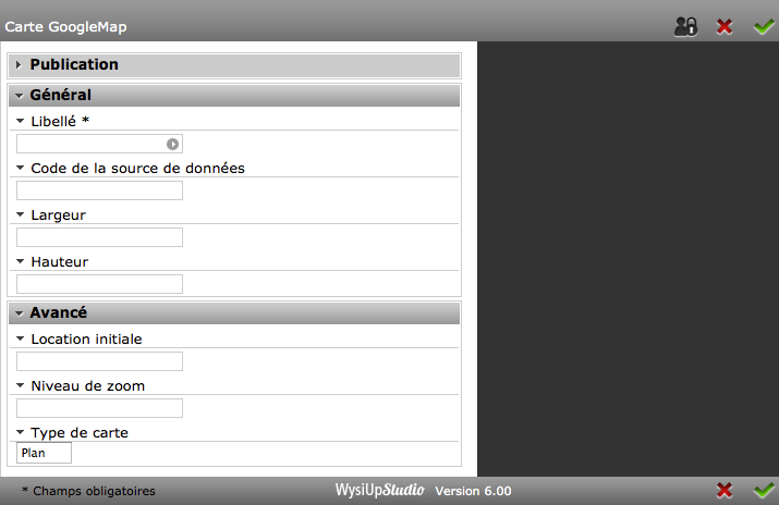 Interface du module